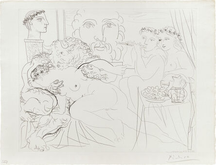 Pablo Picasso, ‘Minotaure caressant une femme (Minotaur Caressing a Woman), plate 84 from La Suite Vollard’, 1933