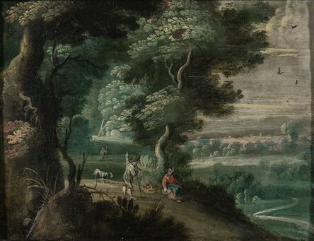Attributed to Jasper van der Laanen, ‘Wooded Landscape with Figures on a Path’
