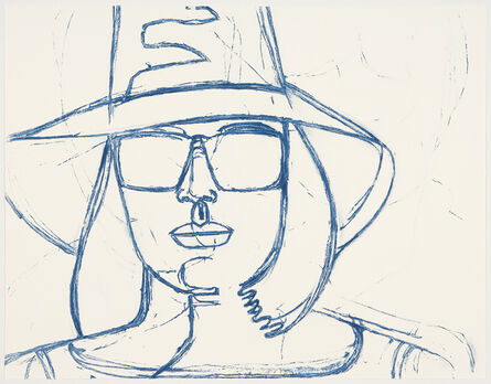 Alex Katz, ‘White Hat and Sunglasses’, 2008