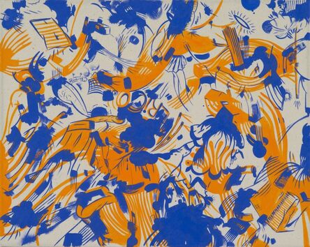Sue Williams, ‘World Trade Orange and Blue’, 2013