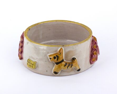 I.C.S., ‘Bowl with puppies and relief decorations’