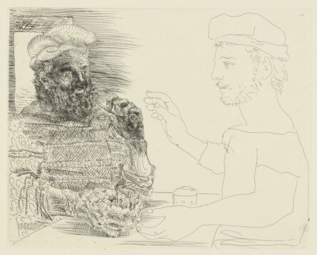 Pablo Picasso, ‘La Taberna. Jeune pêcheur catalan racontant sa vie à un vieux pêcheur barbu (B. 228; Ba. 442)’