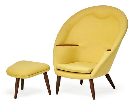 Nanna Ditzel, ‘Oda lounge chair and ottoman, Denmark’, 1950s