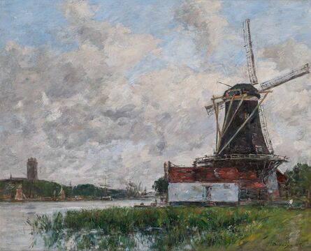 Eugène Boudin, ‘Dordrecht, Moulin sur Les Bords de La Meuse’, 1875