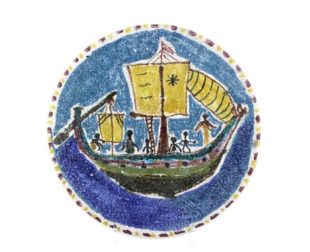 PROCIDA VIETRI, ‘Plate with sailing ship’