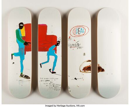 Jean-Michel Basquiat, ‘Light blue movers, set of four skate decks (Open Edition)’, 2016