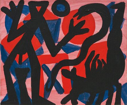 A.R. Penck, ‘Zerstörte Form Rot’, 2001