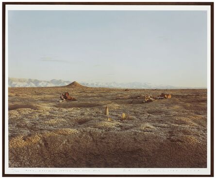 Richard Misrach, ‘Bomb, Destroyed Vehicle and Lone Rock, Bravo 20 Bombing Range, Nevada’, 1987
