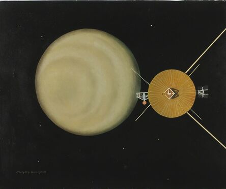 Chesley Knight Bonestell, ‘URANUS TWO HOURS BEFORE ENCOUNTER ON FEBRUARY 1, 1984 (LAUNCH FROM EARTH JANUARY 29, 1979)...."’