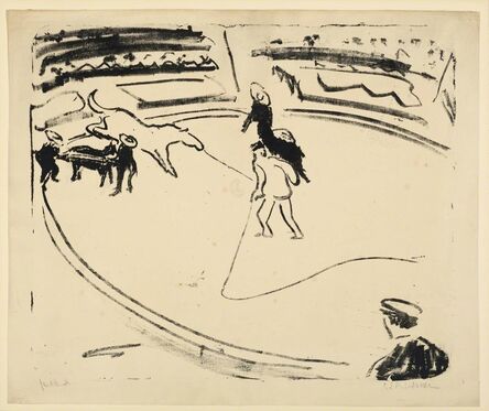 Ernst Ludwig Kirchner, ‘Zirkusmanege mit springendem Pferd’, 1909