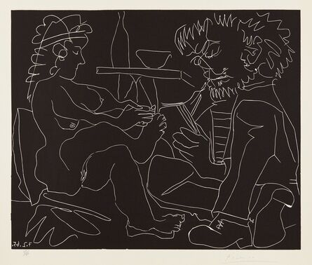 Pablo Picasso, ‘Peintre dessinant et modèle nu au chapeau (Painter Drawing a Nude Woman in a Hat)’, 1965