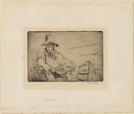 Augustus John, ‘A Man Seated by a Camp Fire’, 1910