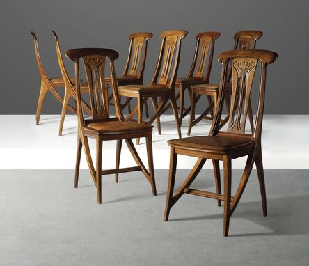 Attributed to Eugène Gaillard, ‘A set of eight dining chairs’, circa 1905