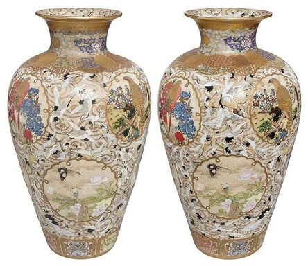 ‘Pair of Massive Japanese Satsuma Vases’, Late Meiji Period