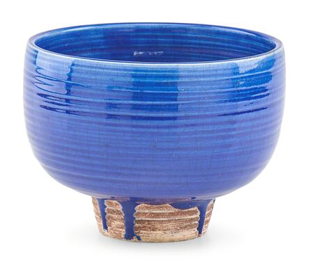 Laura Andreson, ‘Footed bowl, cobalt drip glaze, Los Angeles, CA’, 1944