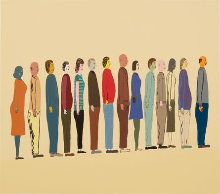 Chris Johanson, ‘Untitled (Row of People)’, 2002