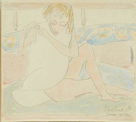 Erich Heckel, ‘Untitled (Young Girl in White Chemise)’