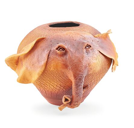 Ellen Silberlicht, ‘Raku-fired ceramic elephant’
