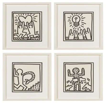 Keith Haring, ‘Untitled (Four Plates)’, 1982