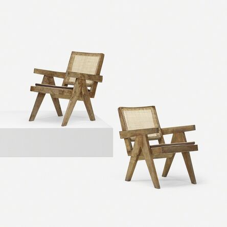 Pierre Jeanneret, ‘lounge chairs from Chandigarh, pair’, c. 1955
