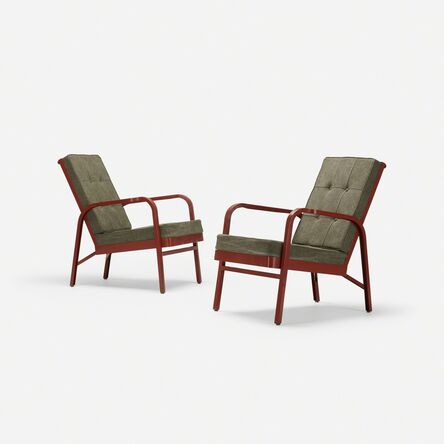 Jean Prouvé, ‘pair of armchairs for Martel de Janville Sanatorium, Plateau d'Assy’, 1936