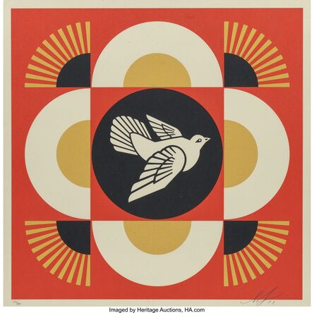 Shepard Fairey, ‘Dove Geometric (Red, Gold, and Cream) (three works)’, 2017