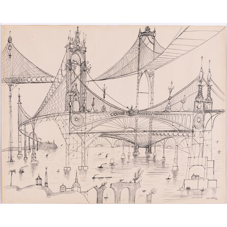 Saul Steinberg, ‘Bridge n°132’, 1953