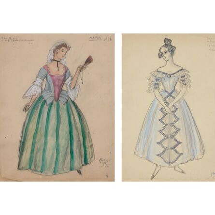 Mstislav Dobuzhinsky, ‘(i) Costume Design for Manon; (ii) Costume Design for Dame de Pique’