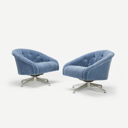Ward Bennett, ‘swivel lounge chairs, pair’, c. 1965