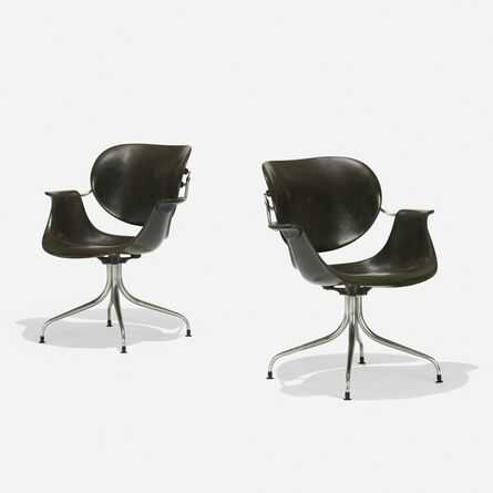 George Nelson & Associates, ‘Swaged Leg chairs model MAF, pair’, 1954