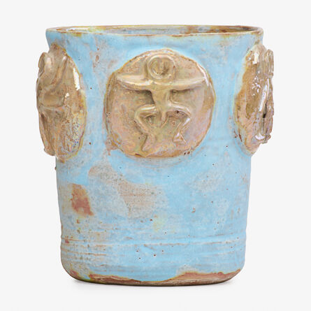 Beatrice Wood, ‘Vase with figural medallions, Ojai, CA’