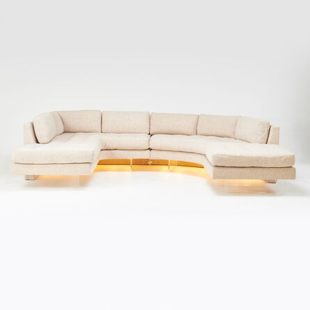 Vladimir Kagan, ‘Omnibus three-piece sectional sofa with  illuminated base: L-shaped section, demi-lune  section and ottoman’, ca. 1965