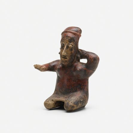 Colima Culture, ‘seated figure with raised arms’, c. 400 A.D.