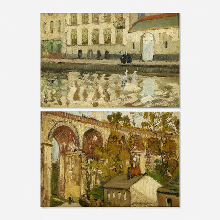Hayley Lever, ‘The Bridge, St. Austell, Cornwall, England and Paris (two works)’, 1904