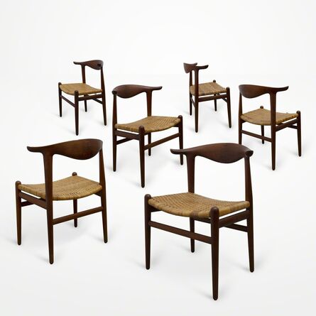 Hans J. Wegner, ‘Cowhorn chairs (set of six)’