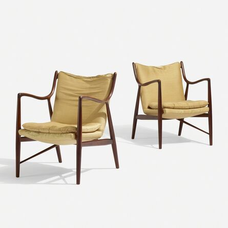 Finn Juhl, ‘409 1/2 lounge chairs, pair’, 1945