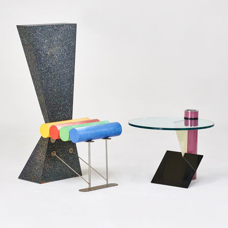 Peter Shire, ‘Tuck n Roll #2" chair and side table’, 2006/1990s