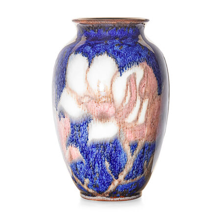 Jens Jensen, ‘Jewel Porcelain vase with magnolia blossoms (uncrazed), Cincinnati, OH’, 1933