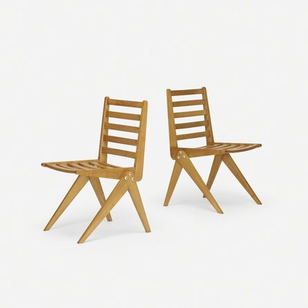 Pierre Jeanneret, ‘Compas chairs, pair’, c. 1948