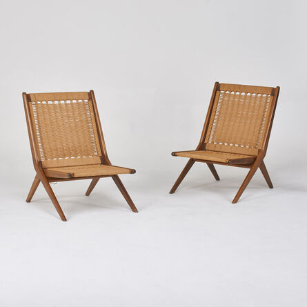 In the style of Gio Ponti, ‘Pair of folding lounge chairs’, 1950s/60s