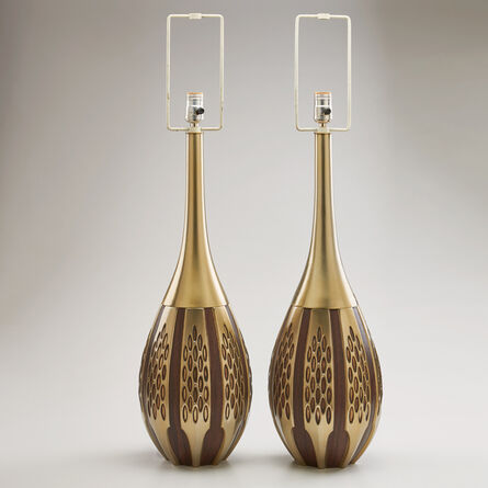 Laurel Lamp Company, ‘Pair of sculptural teardrop-shaped table lamps’, ca. 1960s