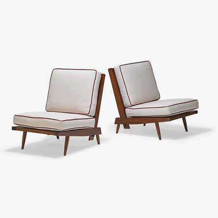George Nakashima, ‘Pair of Cushion Chairs, New Hope, PA’
