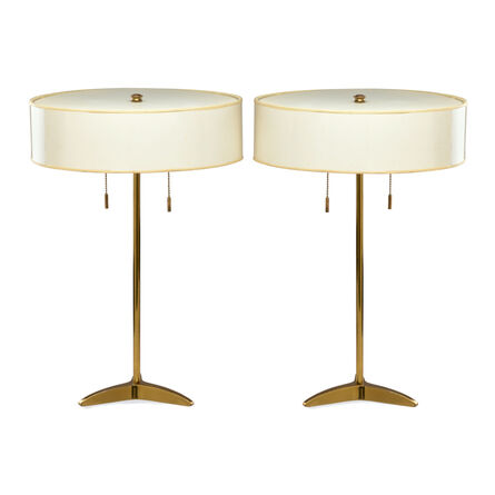 Stiffel, ‘Pair of table lamps with tripod bases’, ca.  1950s