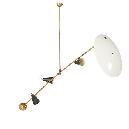 Attributed to Stilnovo, ‘Three light counter balance ceiling lamp, with diffuser’