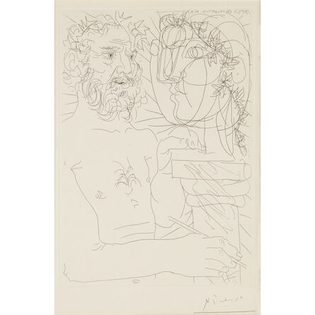 Pablo Picasso, ‘Sculpteur à Mi-corps au Travail, Plate 49 from La Suite Vollard’, 1933