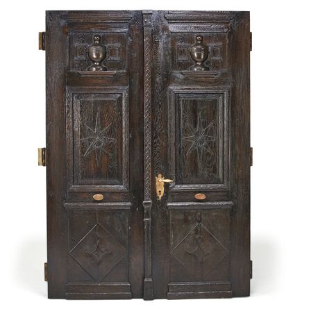 ‘Pair of Hand-Carved Masonic Oak Doors’, 18th c.