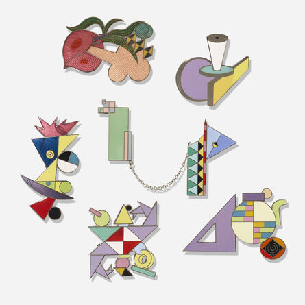 Peter Shire, ‘Collection of six brooches’, 1984