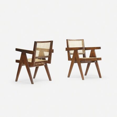Pierre Jeanneret, ‘office armchairs from Chandigarh, pair’, c. 1953
