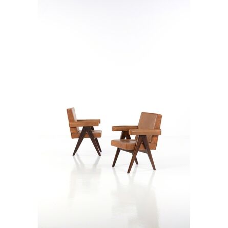 Pierre Jeanneret, ‘Board Committee Chair; Pair of Armchairs’, circa 1959