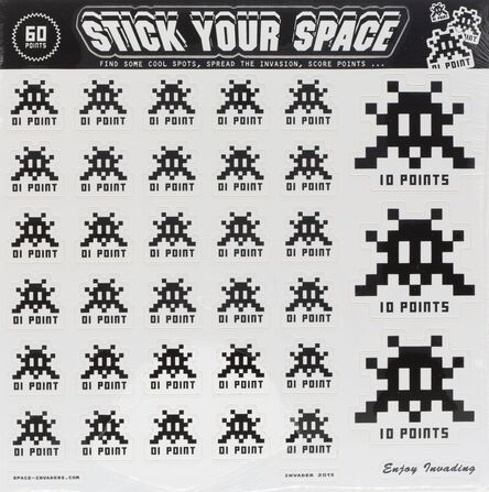 Invader, ‘Stick Your Space Stickers’, 2015
